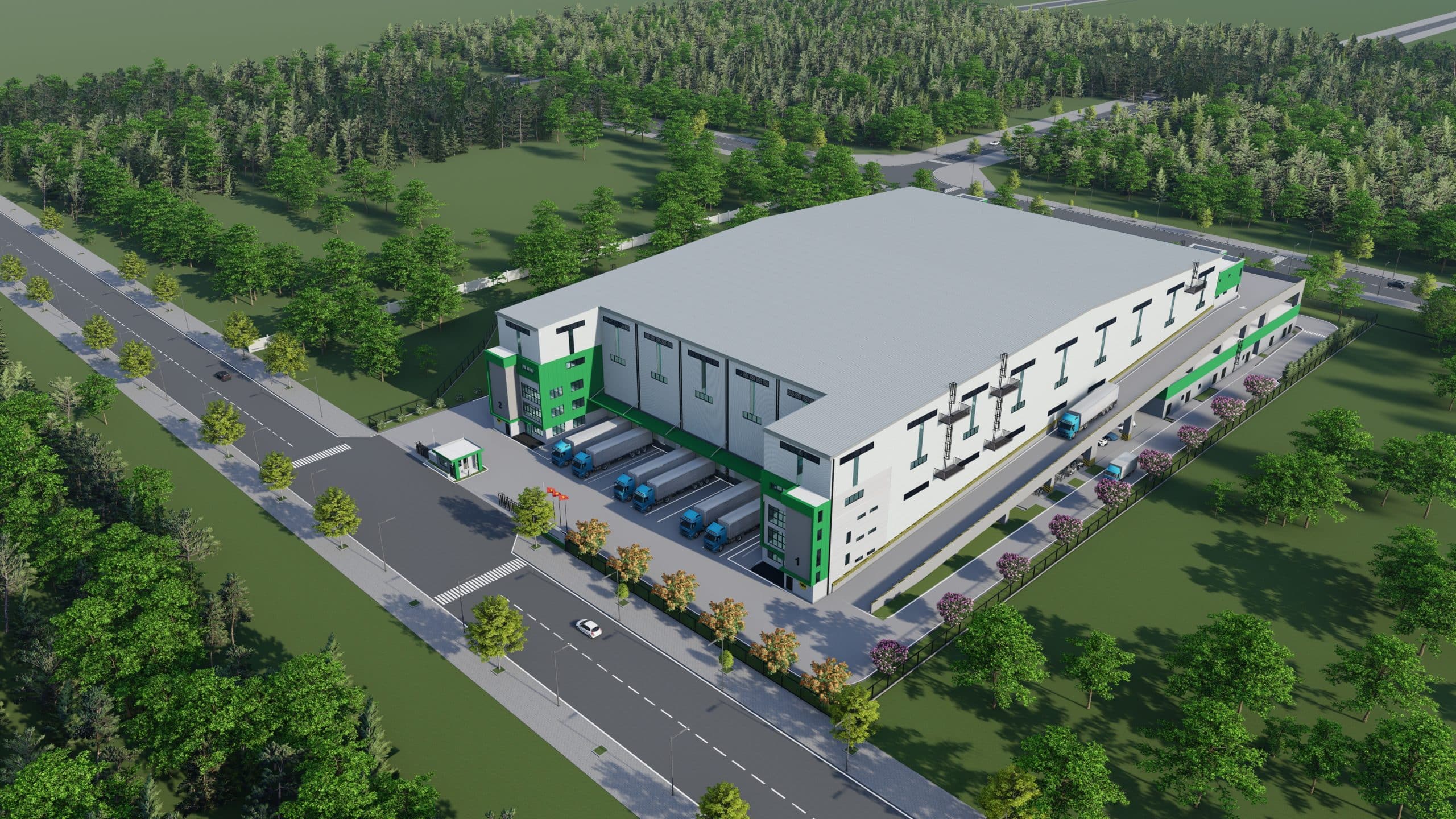 SHP-FW65 Ready-built Factory and Warehouse with two-stories for lease in Hai Phong