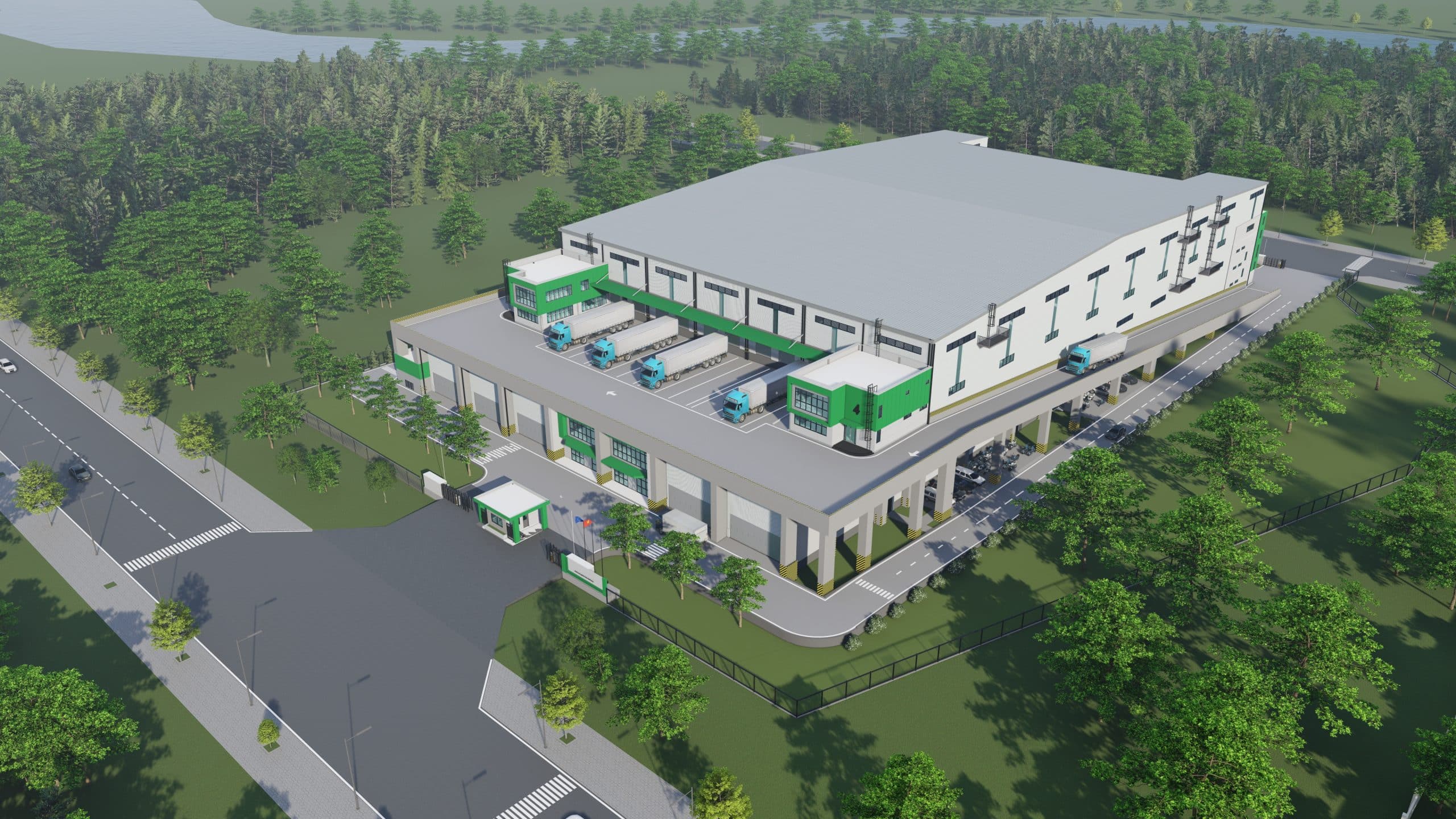 Cross-docking in Hai Phong: Two-Storey Ready-Built Warehouse/Factory Project SHP-FW65